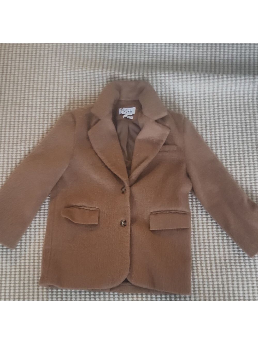 NATIVE YOUTH Tan Oversized Wool Blazer/ Coat Preppy Casual Classic Small